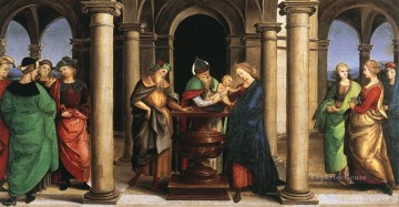 神殿でのプレゼンテーション オッディの祭壇プレデッラ ルネサンスの巨匠ラファエロ Oil Paintings